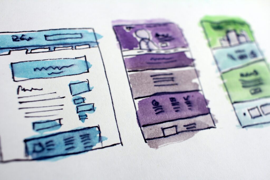 Image of a few sketched wireframes
